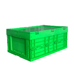 green color 600x400x265 plastic collapsible type solid box and crate