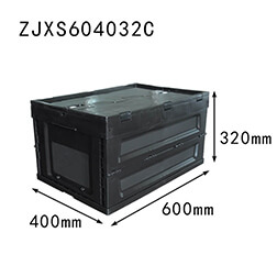 black color 600x400x320  plastic folding crates with top cover