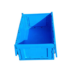 600*400*270 mm virgin PP material collapsible crate with lid plastic foldable storage bin