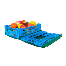400x300x130 MM  samll size vented type plastic collapsible crate for fruit and vegetable