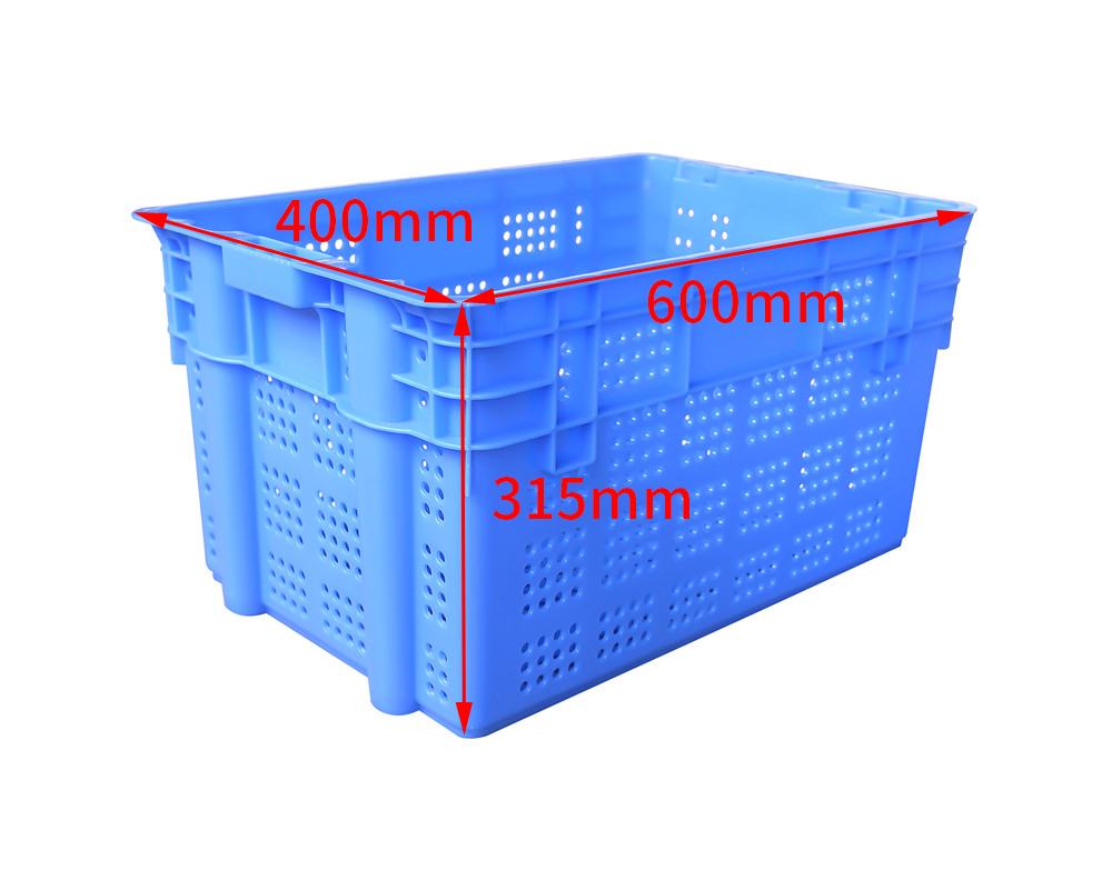 durable 600x400x310 mm PP material nestable plastic moving tote box storage bin plastic container