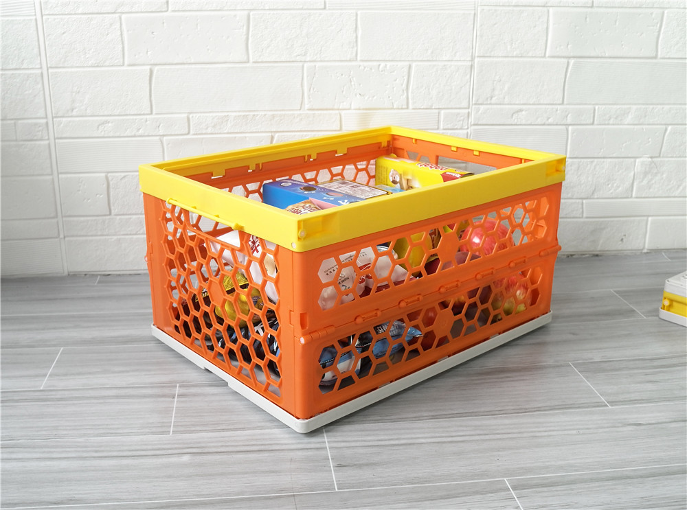 foldable 480x350x255 mm vented type durable plastic collapsible baskets