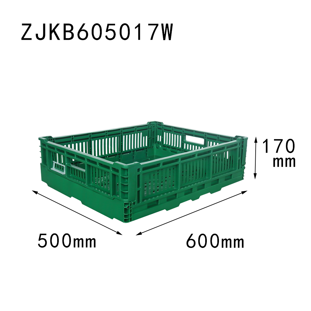 ZJKB605017W farm use vented type plastic collapsible  crate for fruit and vegetable