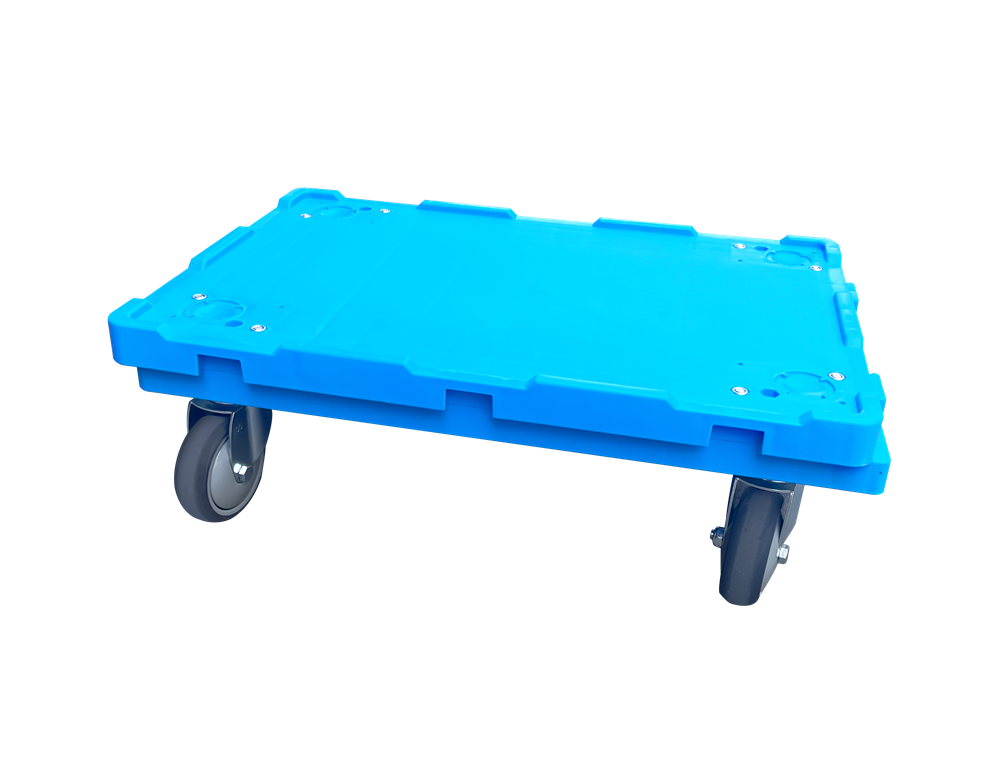 durable trolley plastic platform moving dolly with 4 inch universal castor wheels